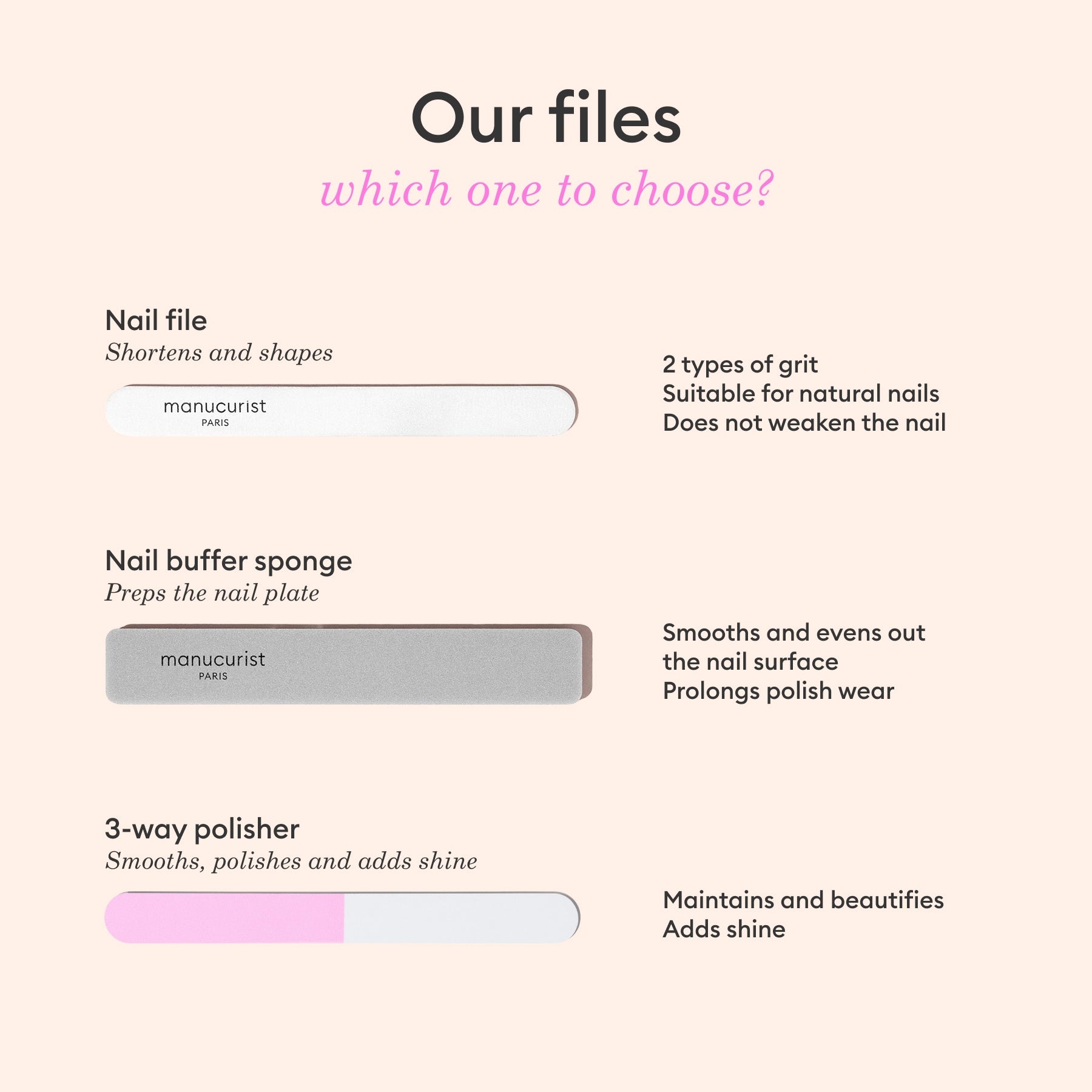 100/180 emery boards for natural nails