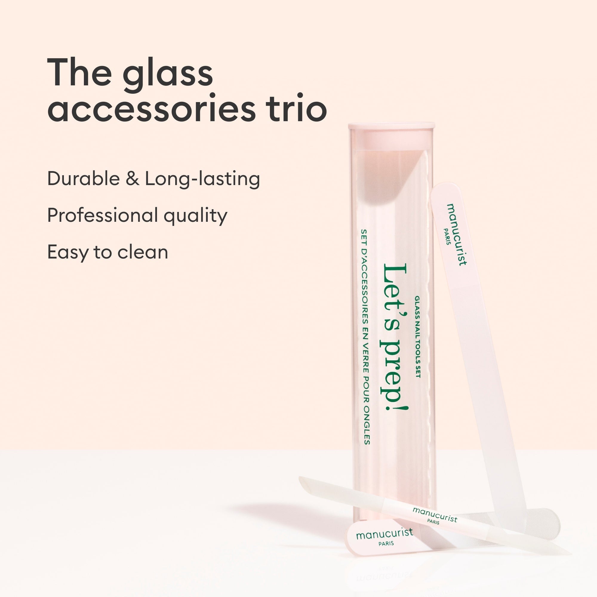 Glass nail accessory trio
