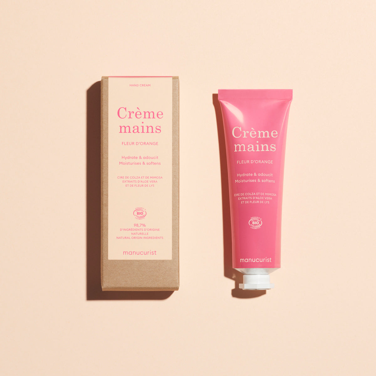 A pink tube of Manucurist&