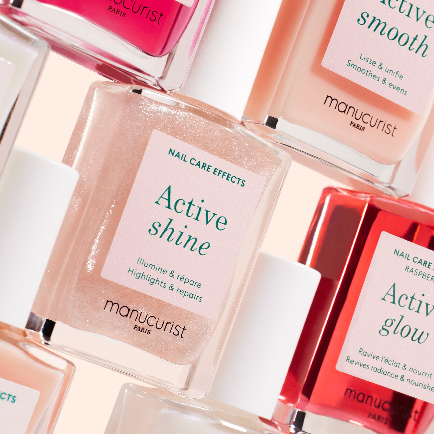 Following the success of our first Active Glow perfecter treatment launched in April 2023, discover our brand new Active range with 4 new nail-enhancing care products to boost your nails' natural shine. Your nails, but better!