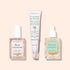 Three Manucurist products—Base vitaminée, Concentré perfecteur, and Complete Serum—are displayed on a light beige background.