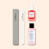 Two nail files and two bottles—one pink and one coral—from the Manucurist Active™ Discovery Kit are arranged neatly on a beige background, offering the perfect essentials to elevate your nail care routine and hydrate your nails for a polished finish.