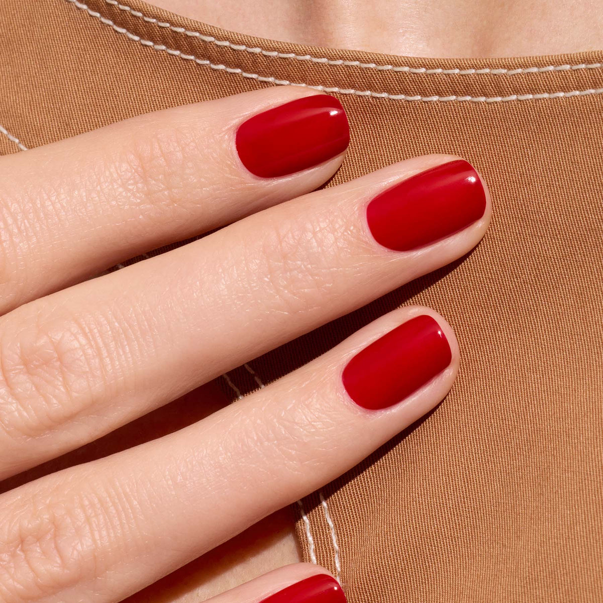 A close-up of neatly manicured nails painted with Manucurist&