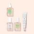 Four Manucurist Starter Routine - Damaged Nails products, including nourishing cuticle oil and keratin booster, are displayed on a light pink background in clear bottles and a white tube with green accents.