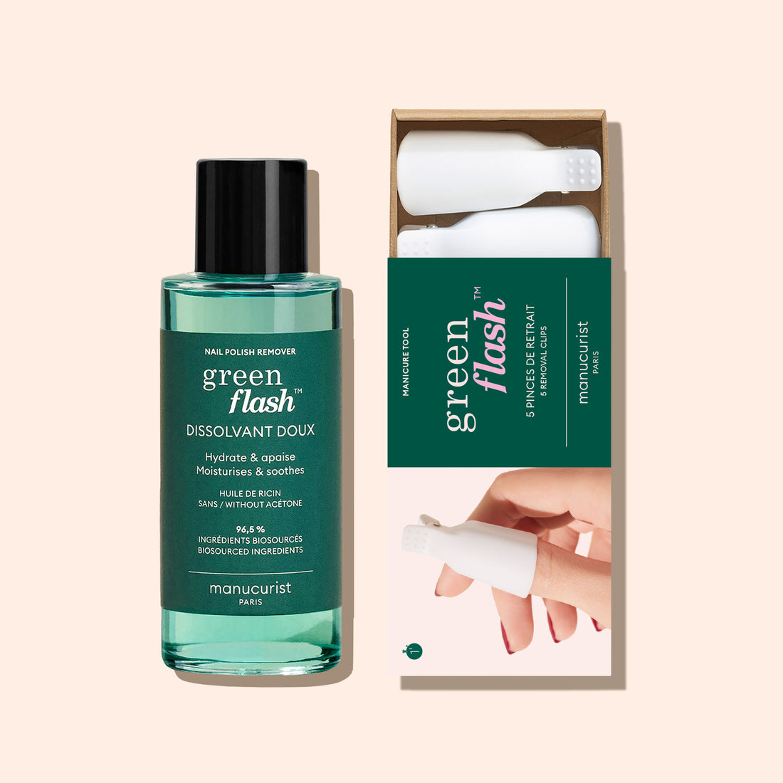 Nail clips & Green Flash remover duo