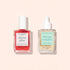 The Manucurist Healthy Glow Duo features two nail care bottles on a light beige background: Active Glow with pink liquid and Sérum Complet, a clear cuticle oil serum for healthier-looking nails.