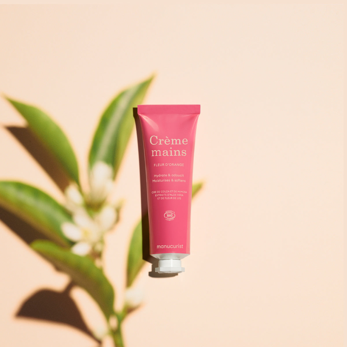 A pink tube of Manucurist Fleur d&
